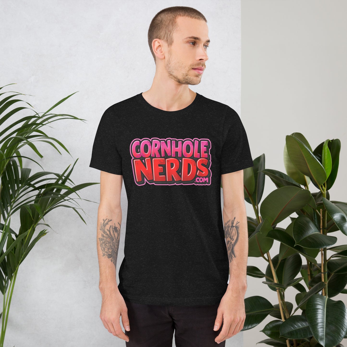 Cornhole Nerds pink/red logo Unisex t-shirt