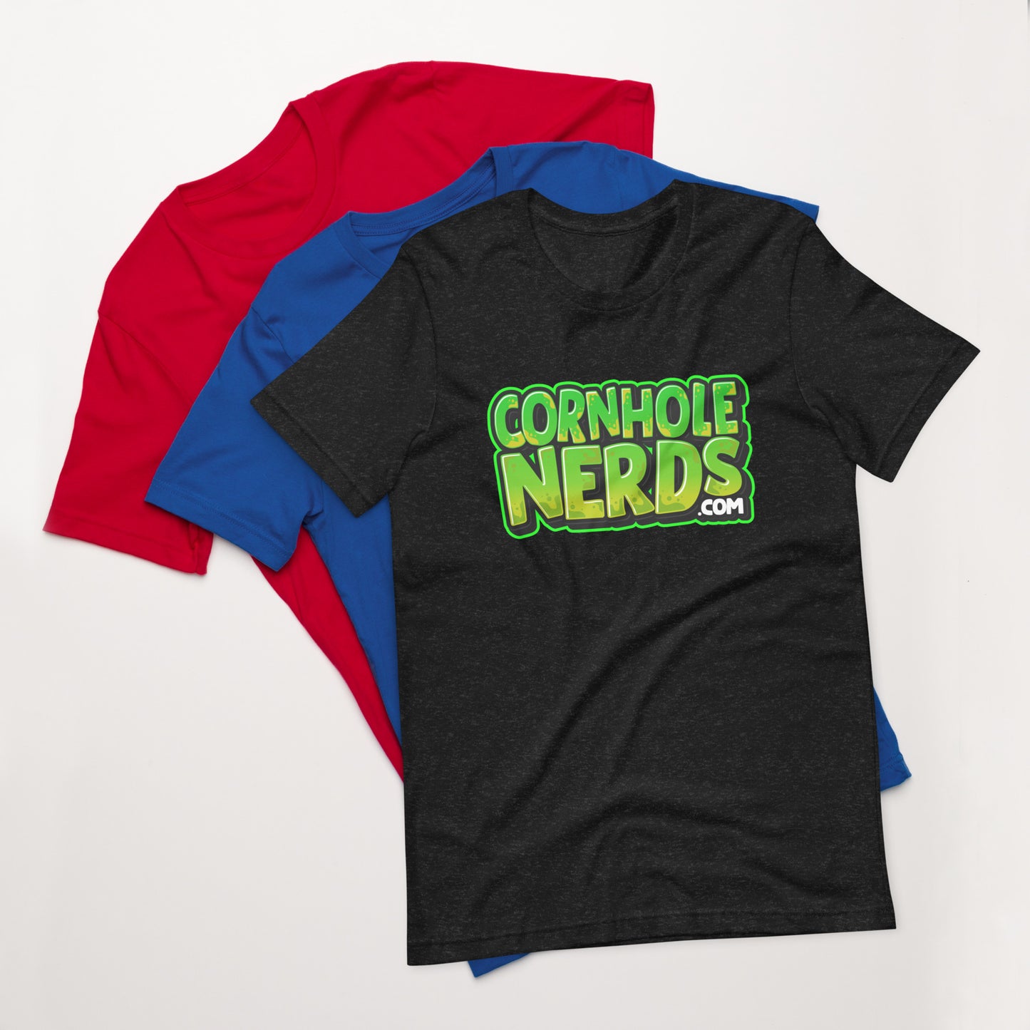 Cornhole Nerds green logo Unisex t-shirt