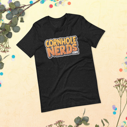 Cornhole Nerds Autumn flowers logo Unisex t-shirt