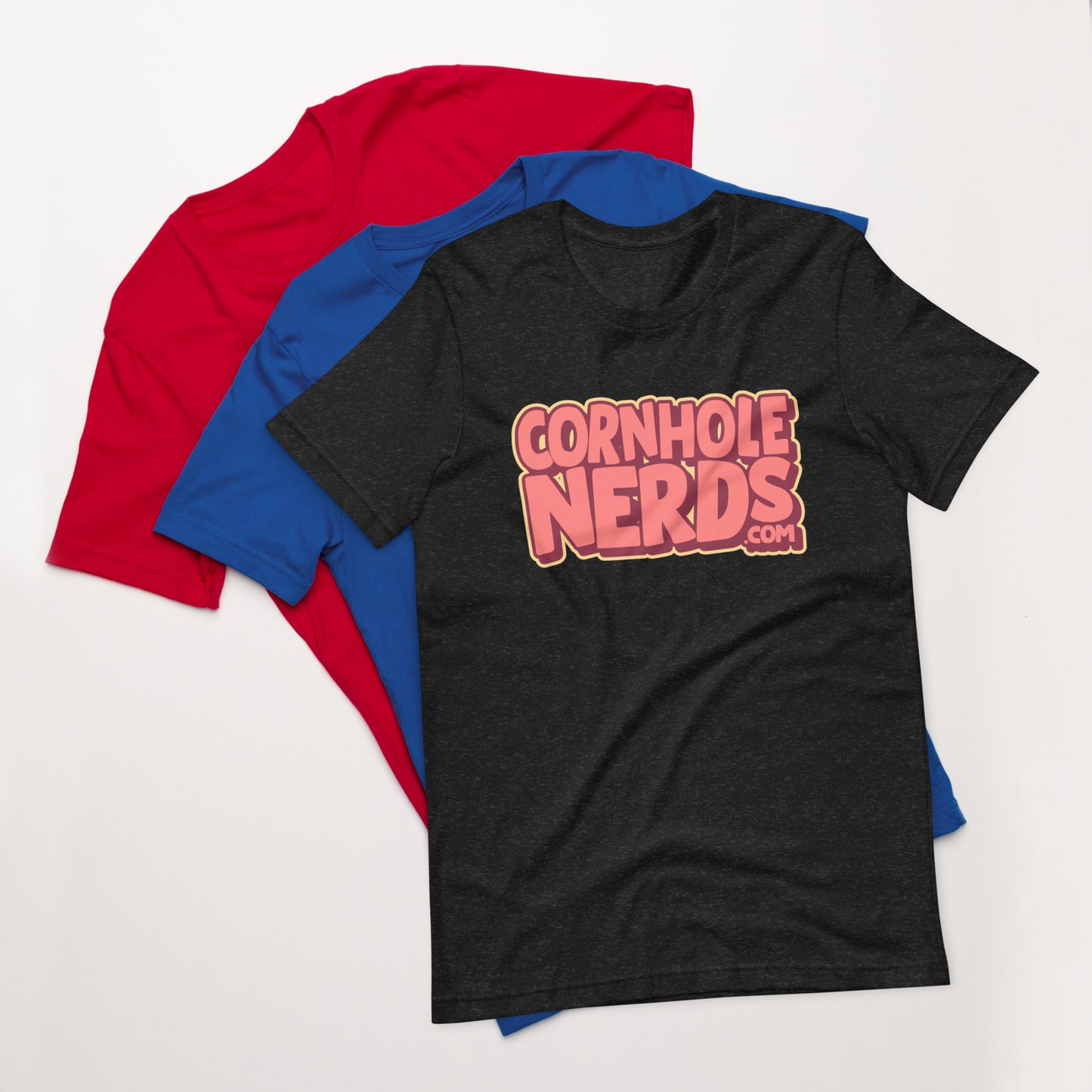 Cornhole Nerds salmon flavored logo Unisex t-shirt