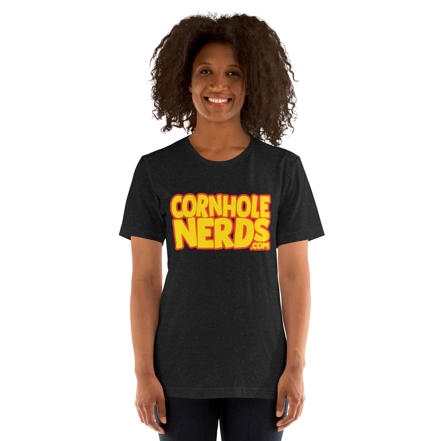 Cornhole Nerds yellow logo Unisex t-shirt