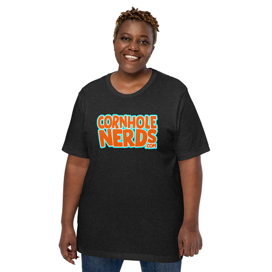 Cornhole Nerds orange you glad we have another logo Unisex t-shirt