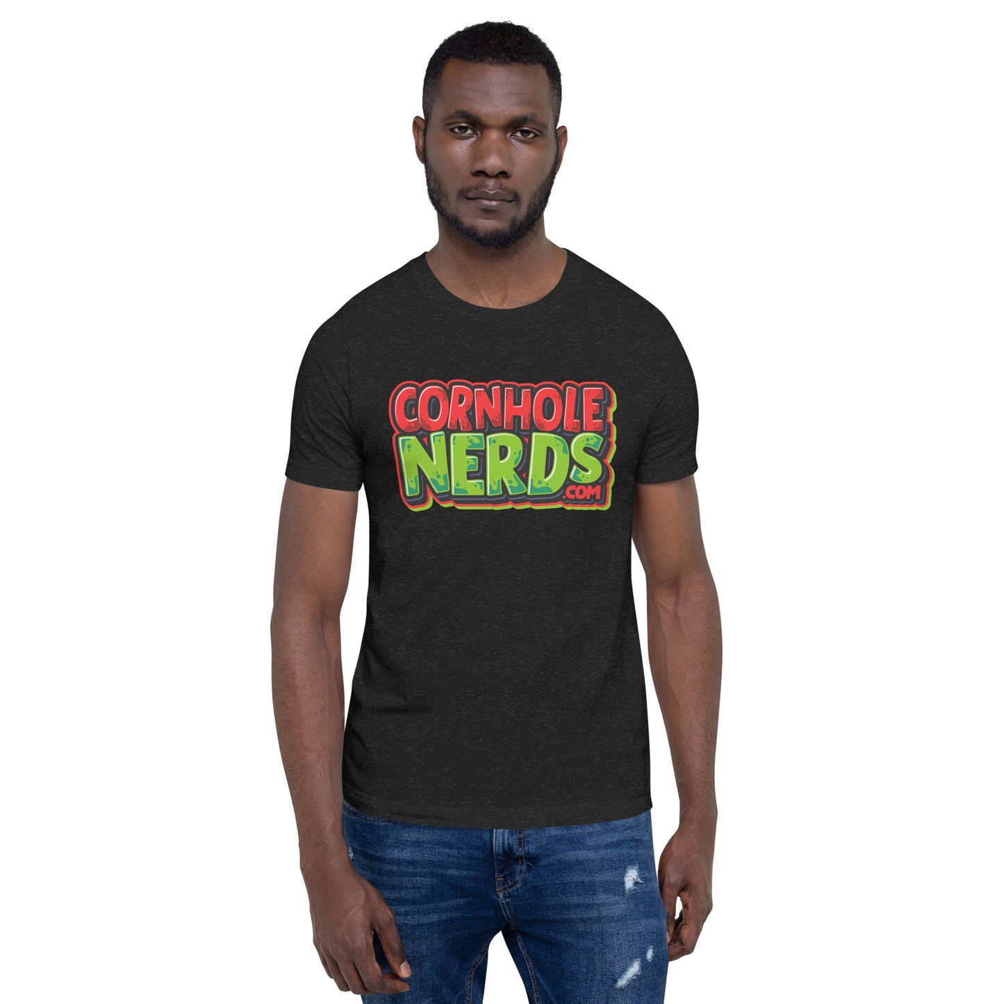 Cornhole Nerds red/green logo Unisex t-shirt