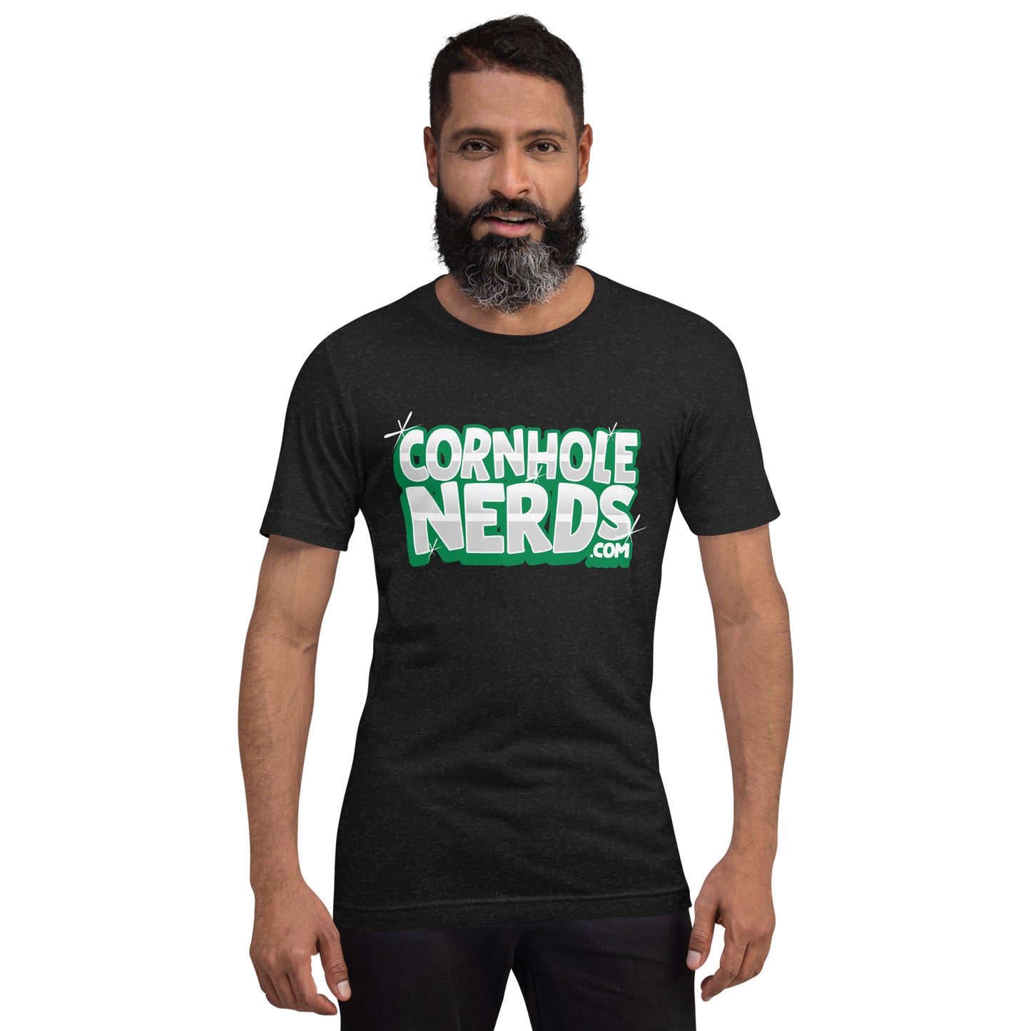 Cornhole Nerds green bling logo Unisex t-shirt