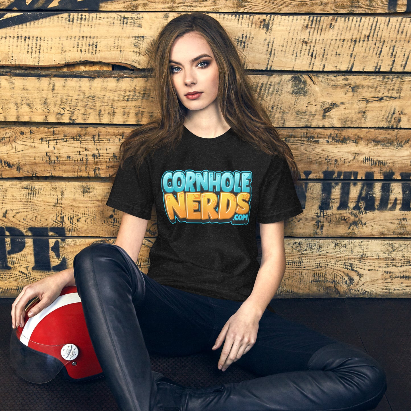 Cornhole Nerds 177a Bleecker St. logo Unisex t-shirt