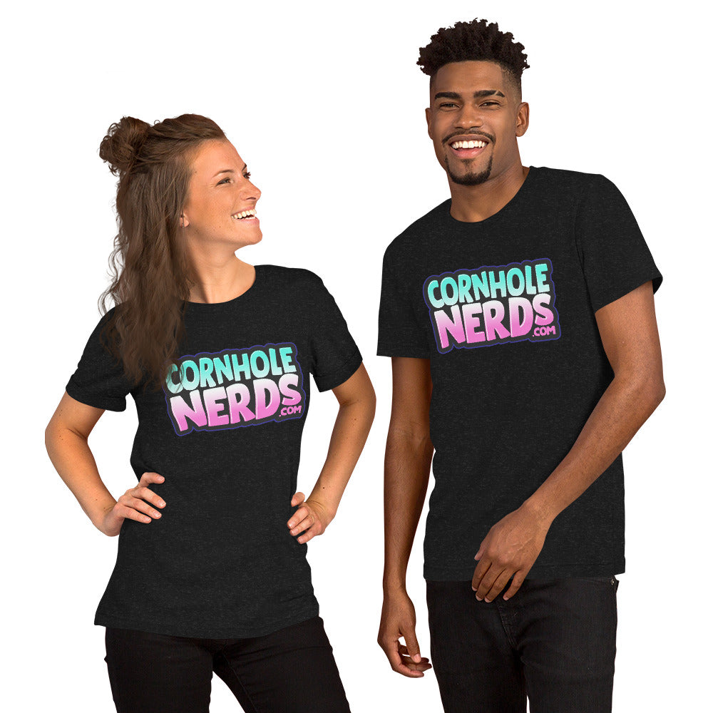 Cornhole Nerds pink twilight logo Unisex t-shirt