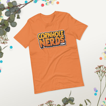 Cornhole Nerds Autumn flowers logo Unisex t-shirt