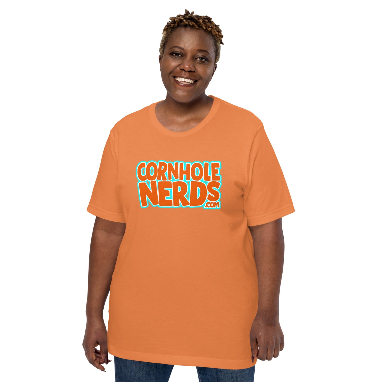 Cornhole Nerds orange you glad we have another logo Unisex t-shirt