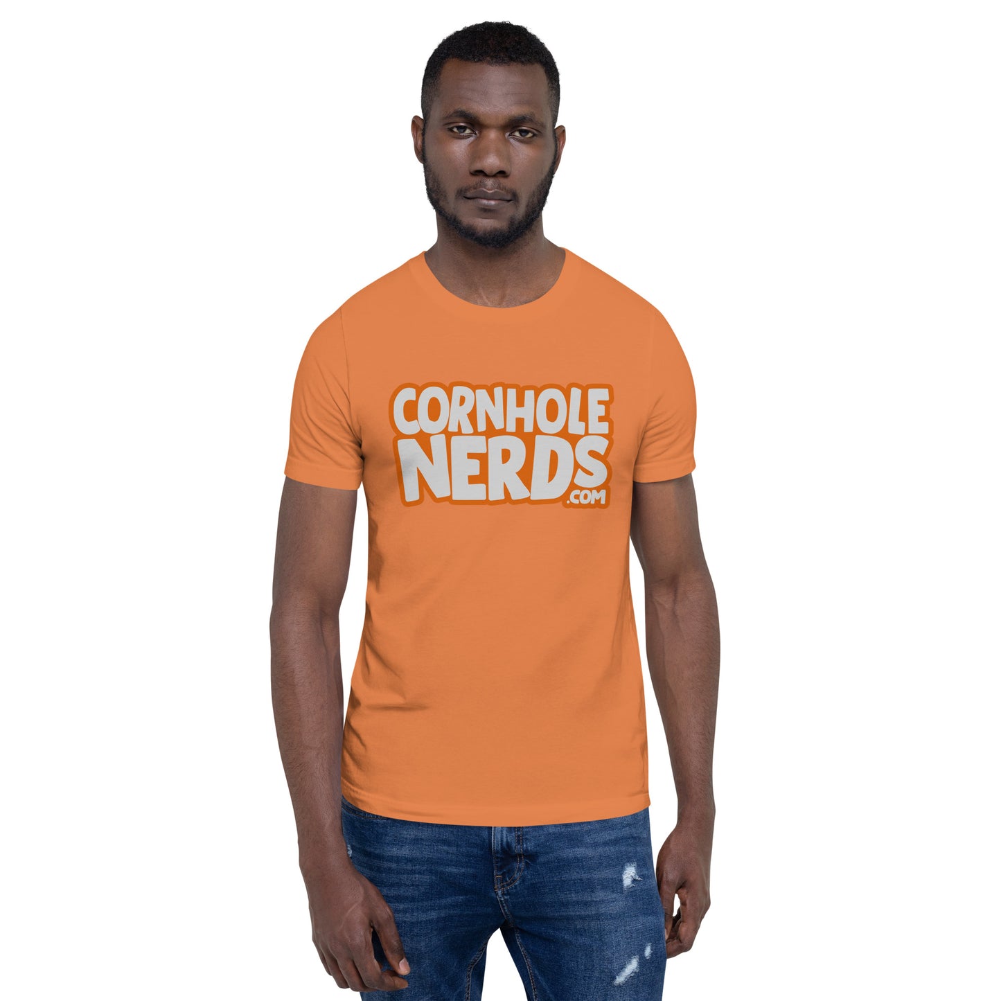 Cornhole Nerds ain't nobody leave here without singing the blues logo Unisex t-shirt