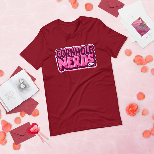 Cornhole Nerds raspberry slushie logo Unisex t-shirt