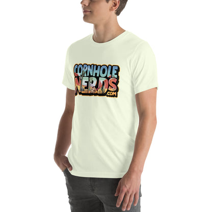 Cornhole Nerds desert skies logo Unisex t-shirt