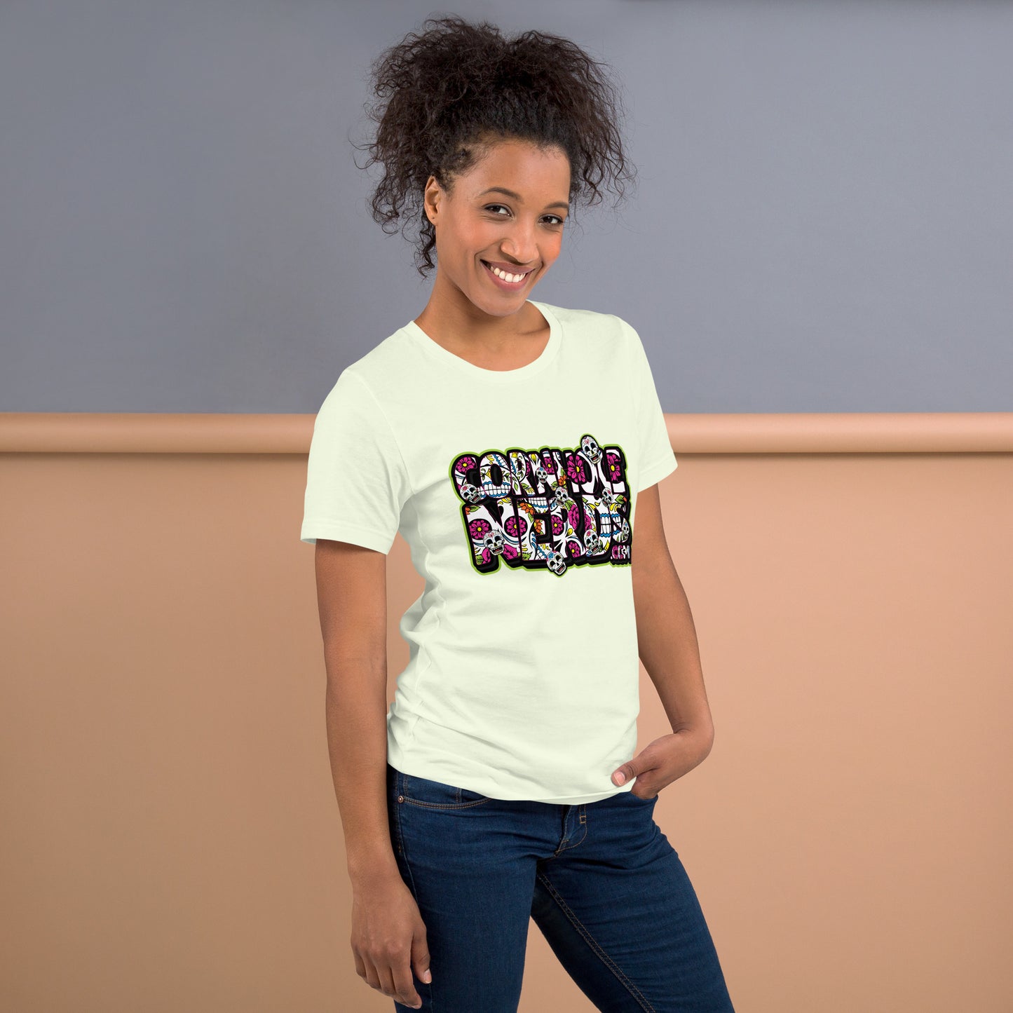 Cornhole Nerds Sugar Skulls logo Unisex t-shirt