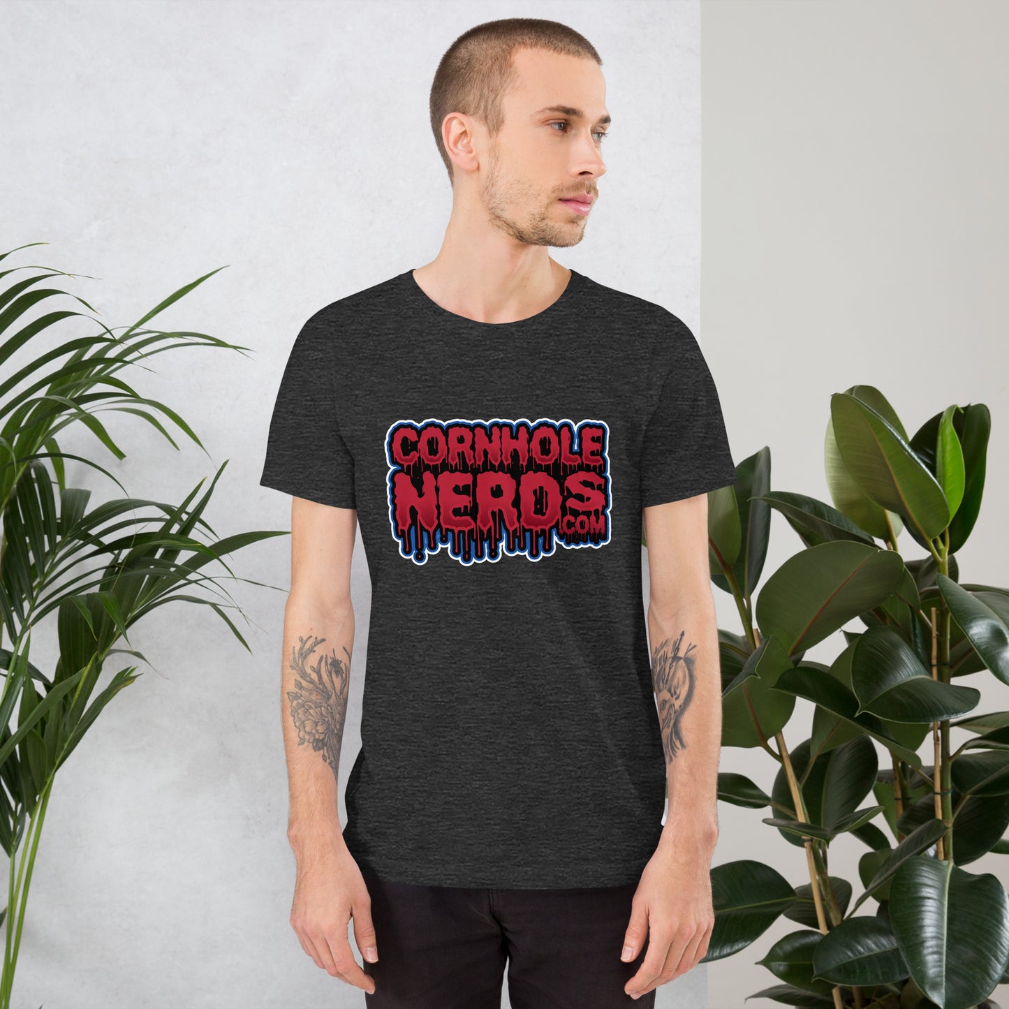 Cornhole Nerds drippy logo Unisex t-shirt