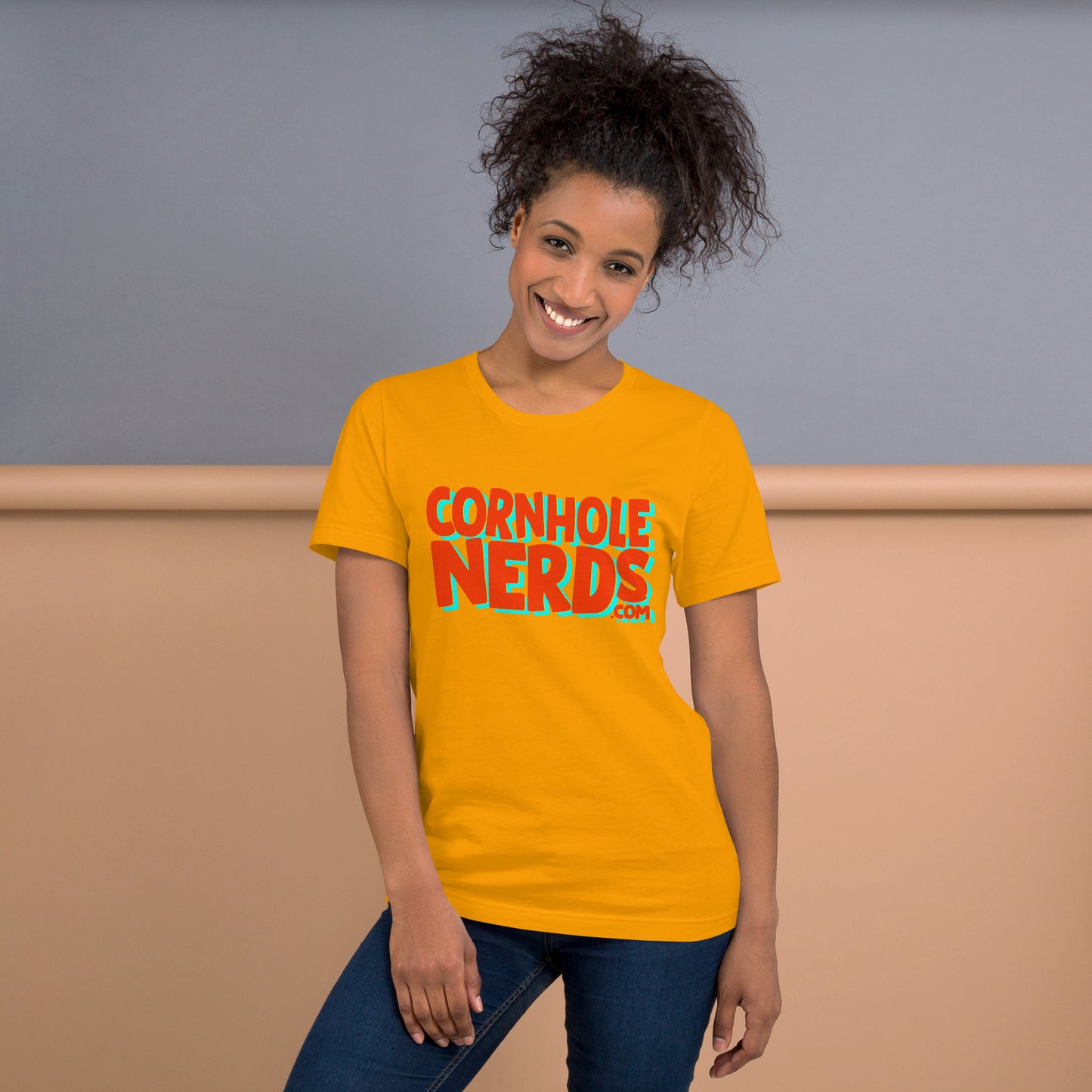 Cornhole Nerds not another orange logo Unisex t-shirt