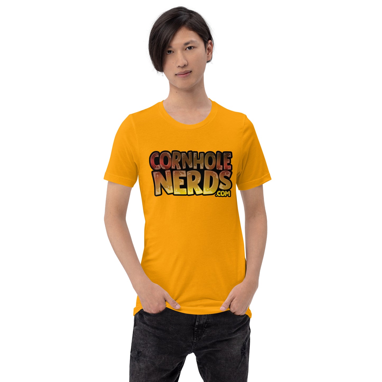 Cornhole Nerds thrower of puppets clear logo Unisex t-shirt