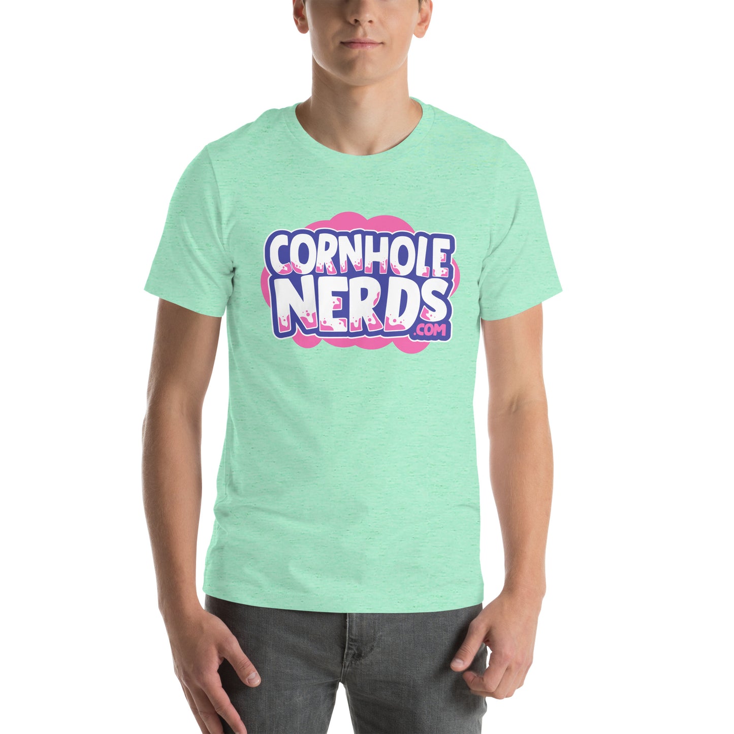 Cornhole Nerds chewed bubble gum splat logo Unisex t-shirt