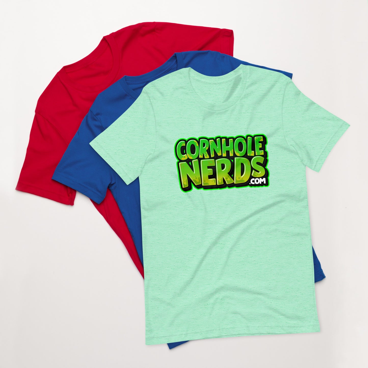 Cornhole Nerds green logo Unisex t-shirt