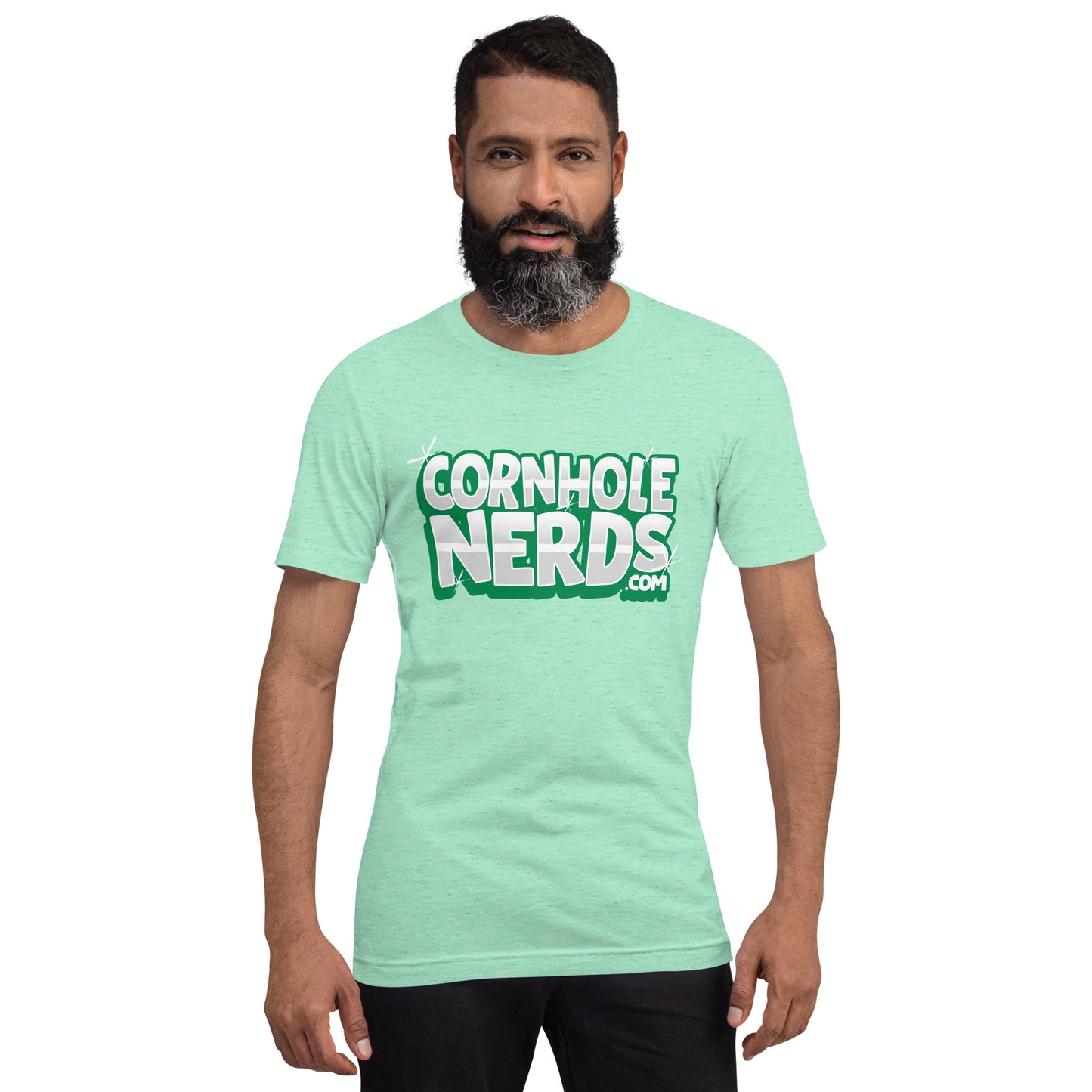 Cornhole Nerds green bling logo Unisex t-shirt