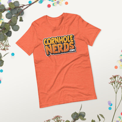 Cornhole Nerds Autumn flowers logo Unisex t-shirt