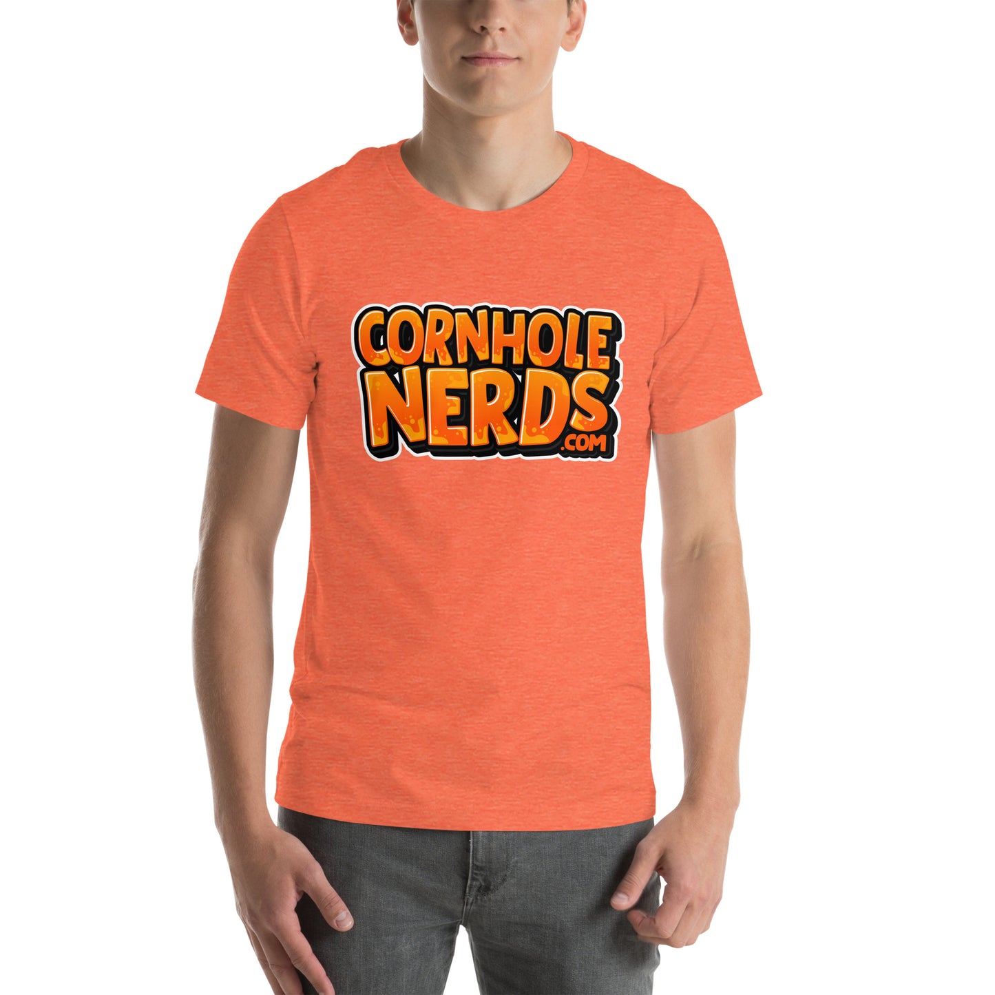 Cornhole Nerds orange logo Unisex t-shirt