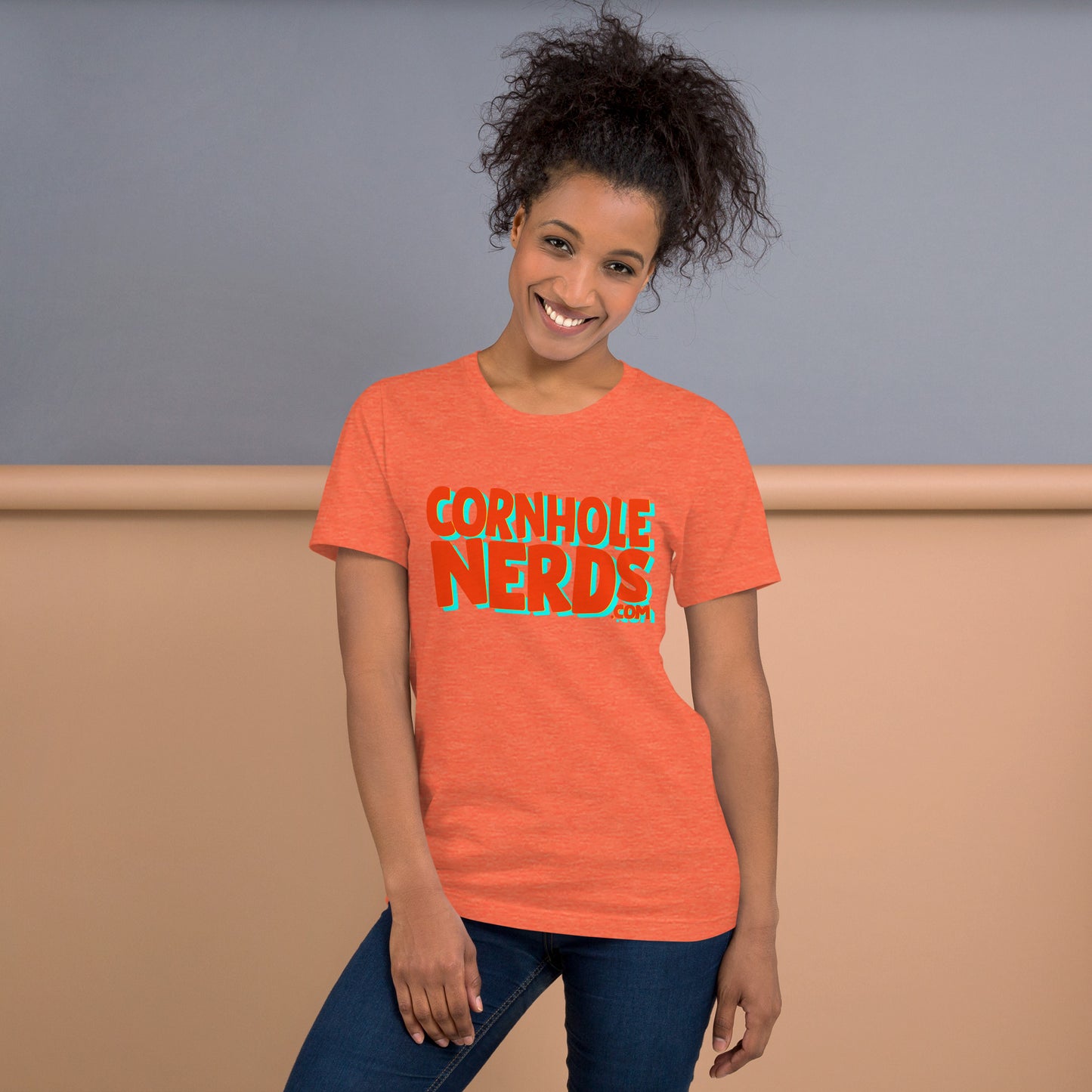 Cornhole Nerds not another orange logo Unisex t-shirt