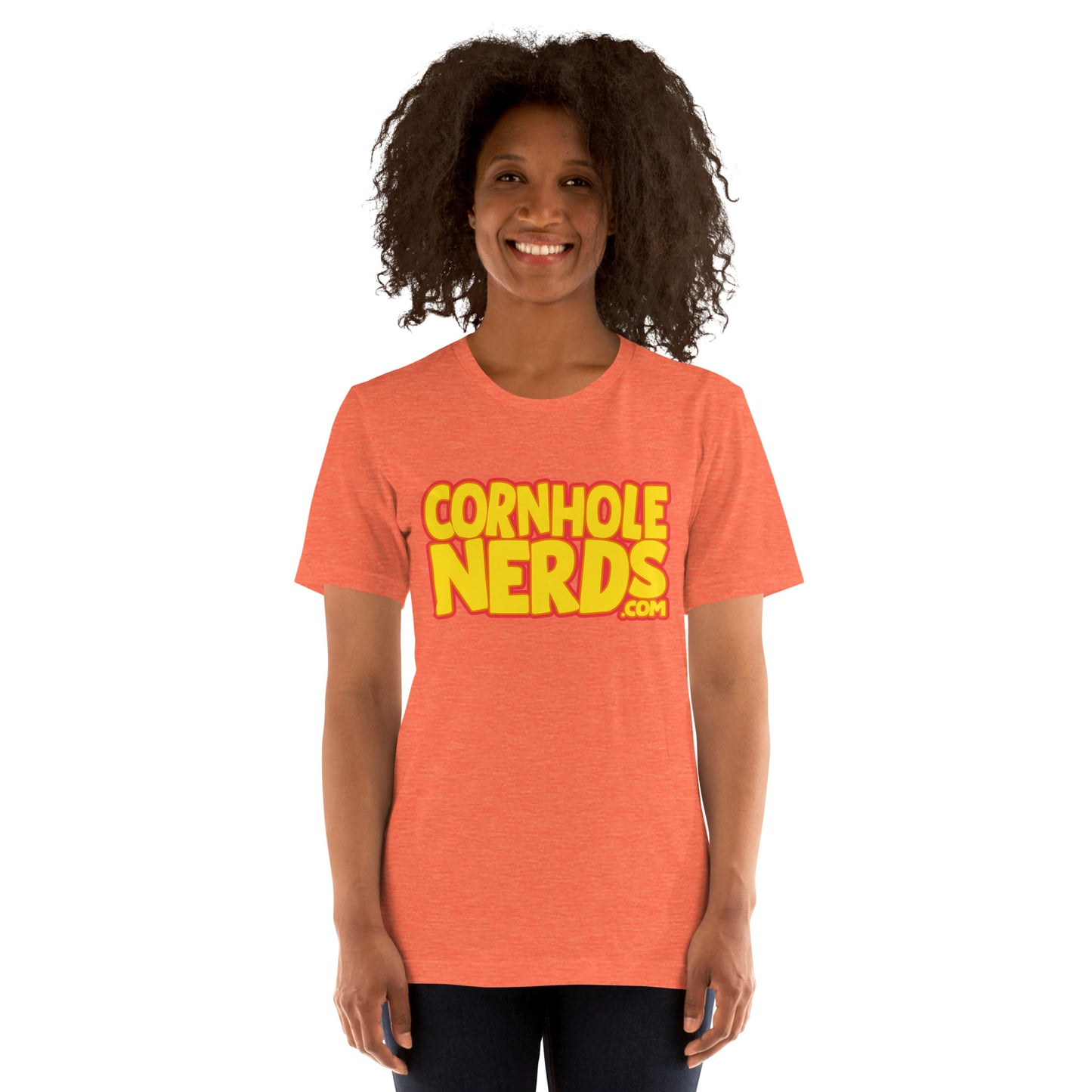 Cornhole Nerds yellow logo Unisex t-shirt