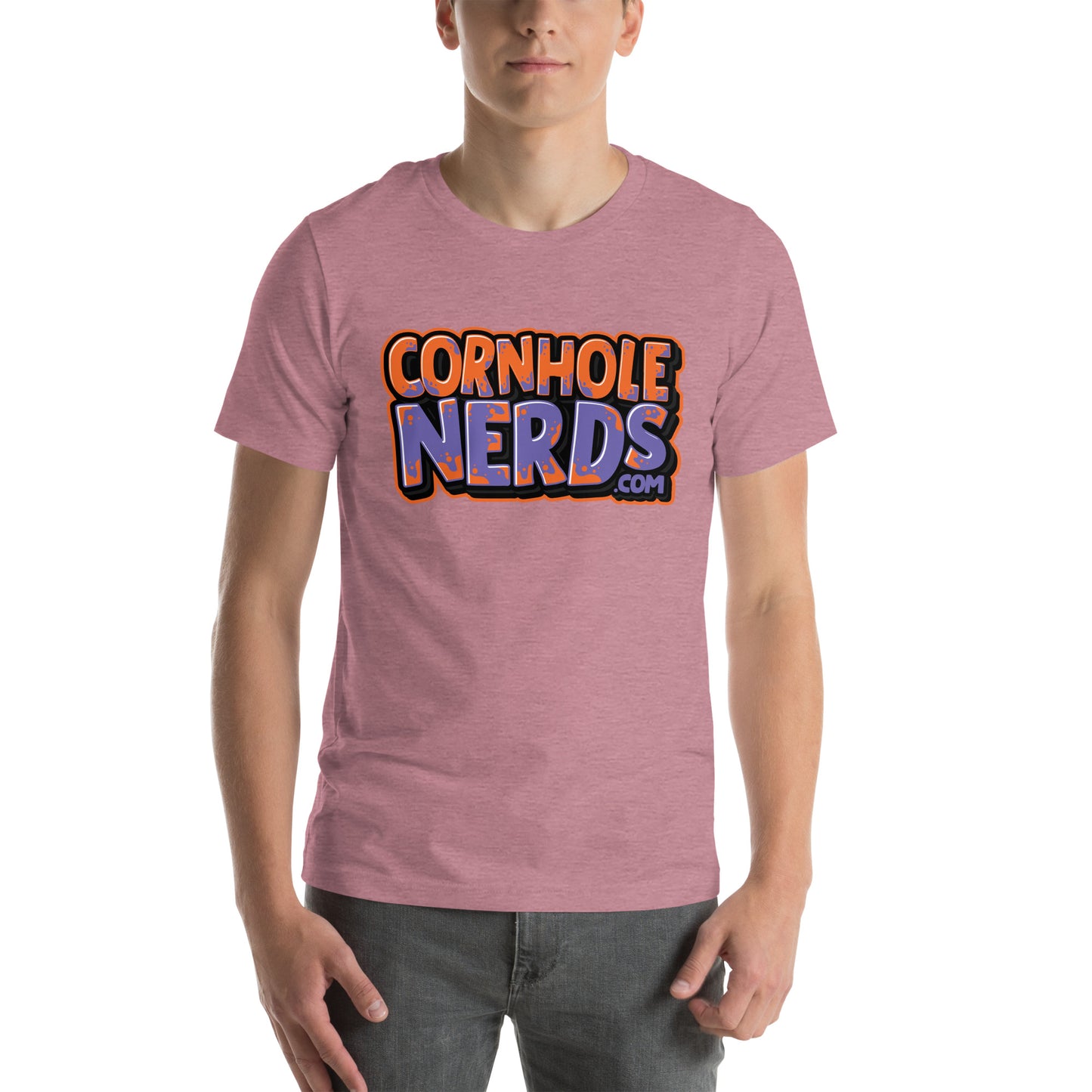 Cornhole Nerds purple/orange logo Unisex t-shirt