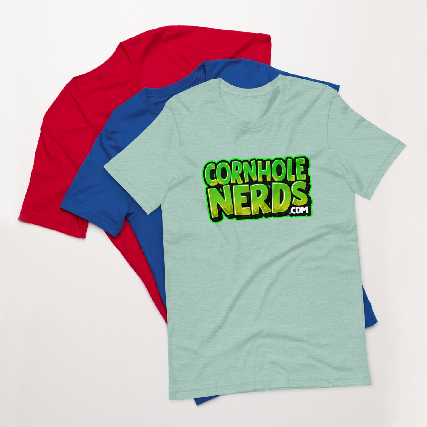 Cornhole Nerds green logo Unisex t-shirt