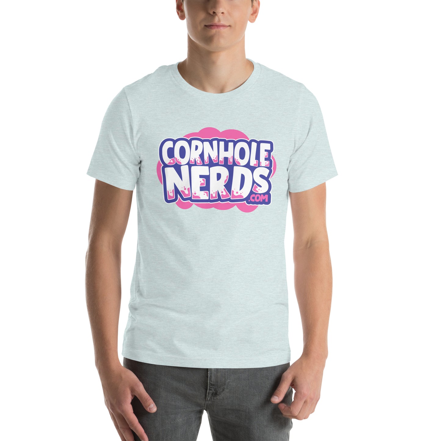 Cornhole Nerds chewed bubble gum splat logo Unisex t-shirt