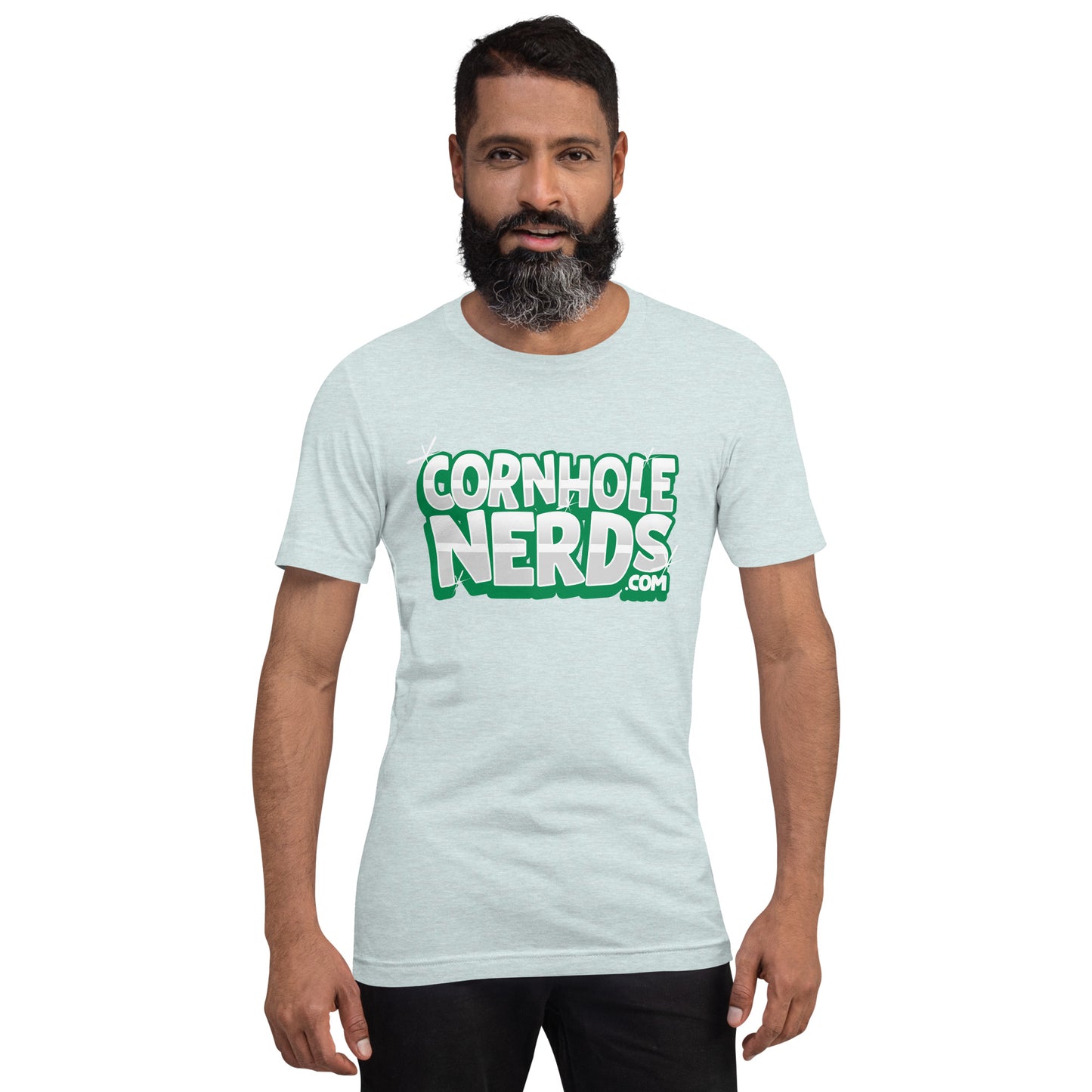 Cornhole Nerds green bling logo Unisex t-shirt