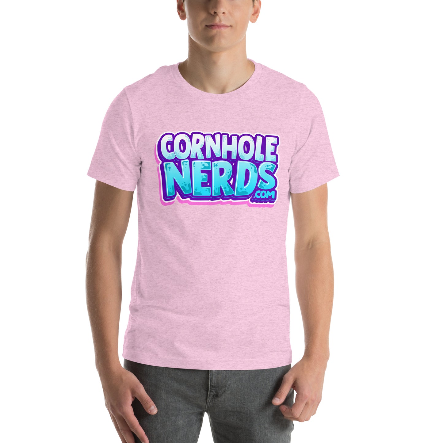 Cornhole Nerds icy pink logo Unisex t-shirt