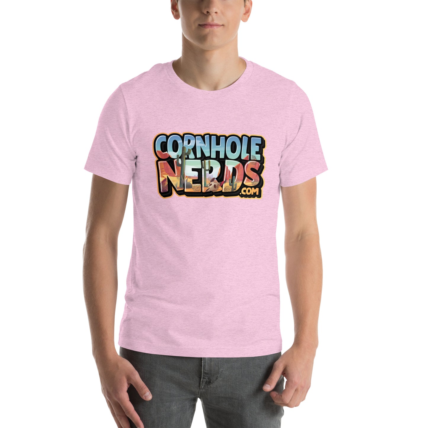 Cornhole Nerds desert skies logo Unisex t-shirt