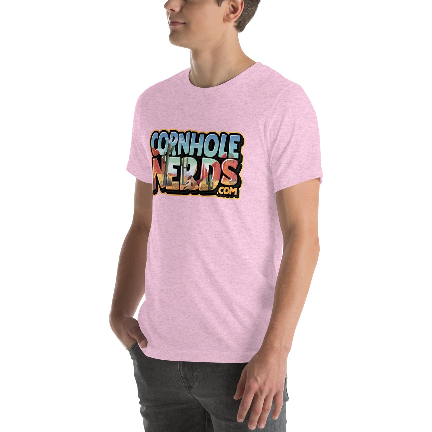 Cornhole Nerds desert skies logo Unisex t-shirt