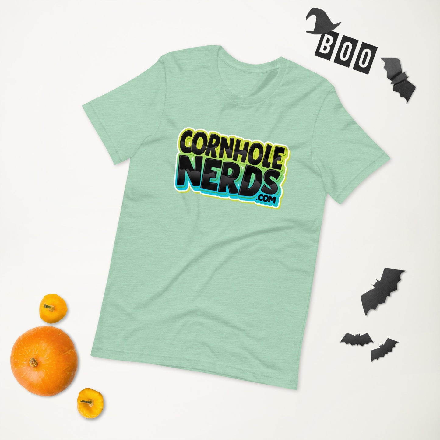 Cornhole Nerds some kind of blue/black and yellow logo Unisex t-shirt