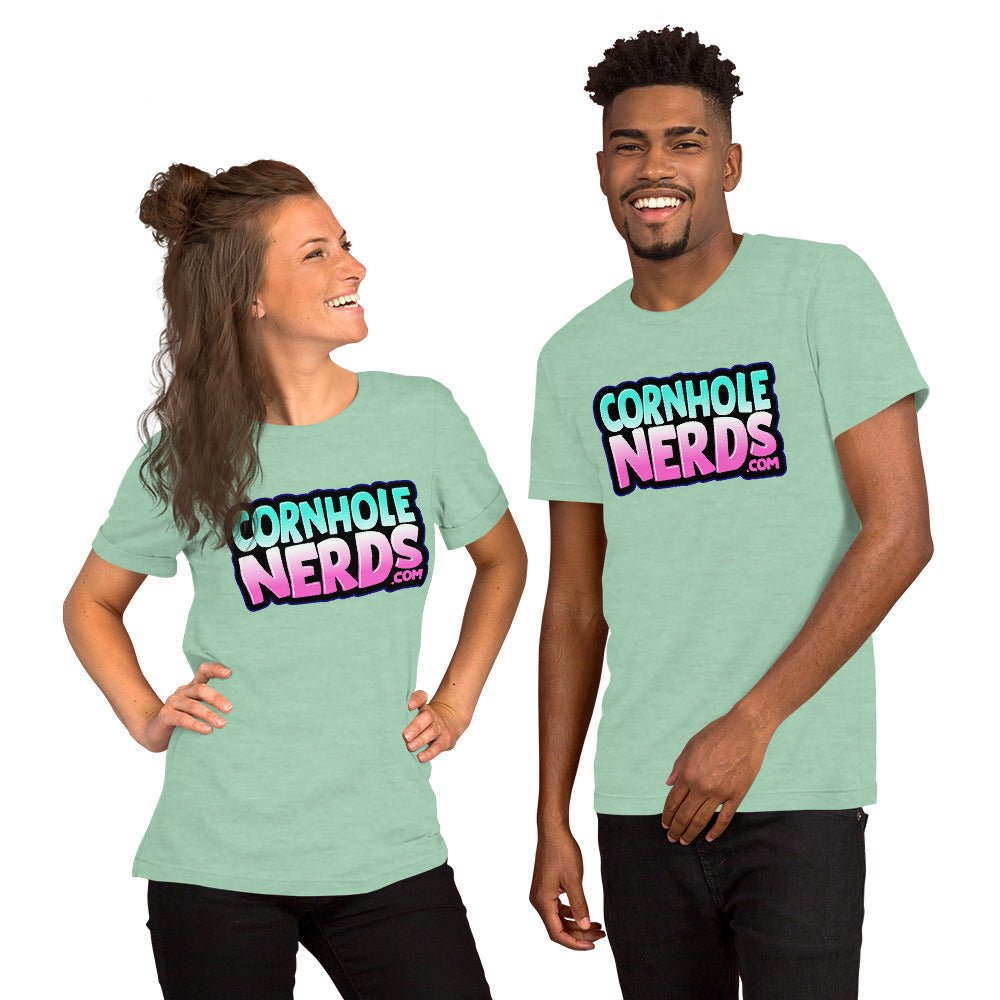 Cornhole Nerds pink twilight logo Unisex t-shirt