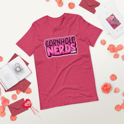 Cornhole Nerds raspberry slushie logo Unisex t-shirt