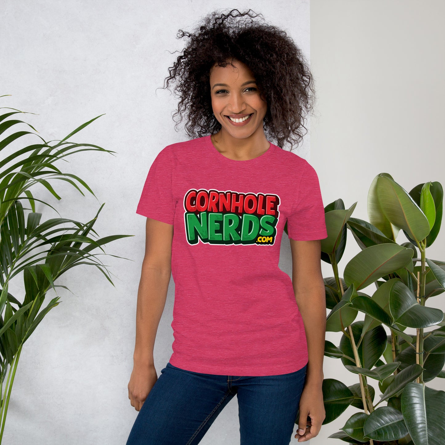 Cornhole Nerds red/green logo Unisex t-shirt