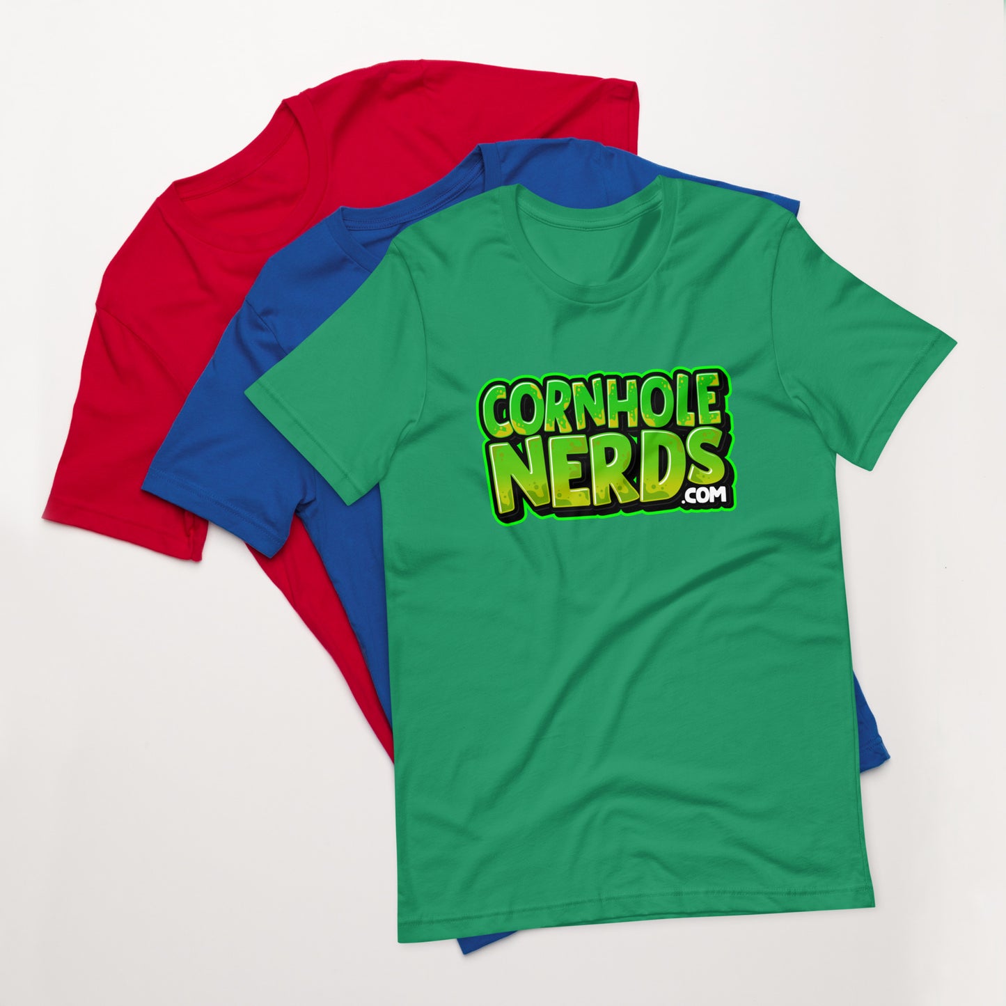 Cornhole Nerds green logo Unisex t-shirt