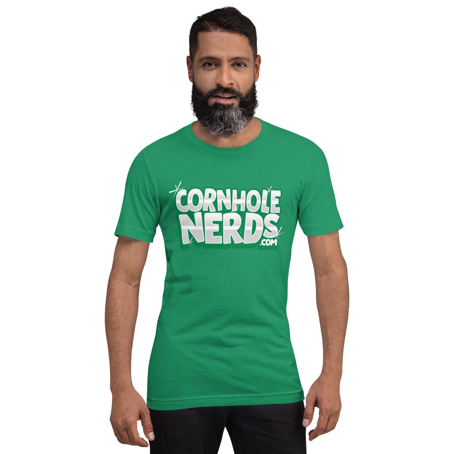 Cornhole Nerds green bling logo Unisex t-shirt