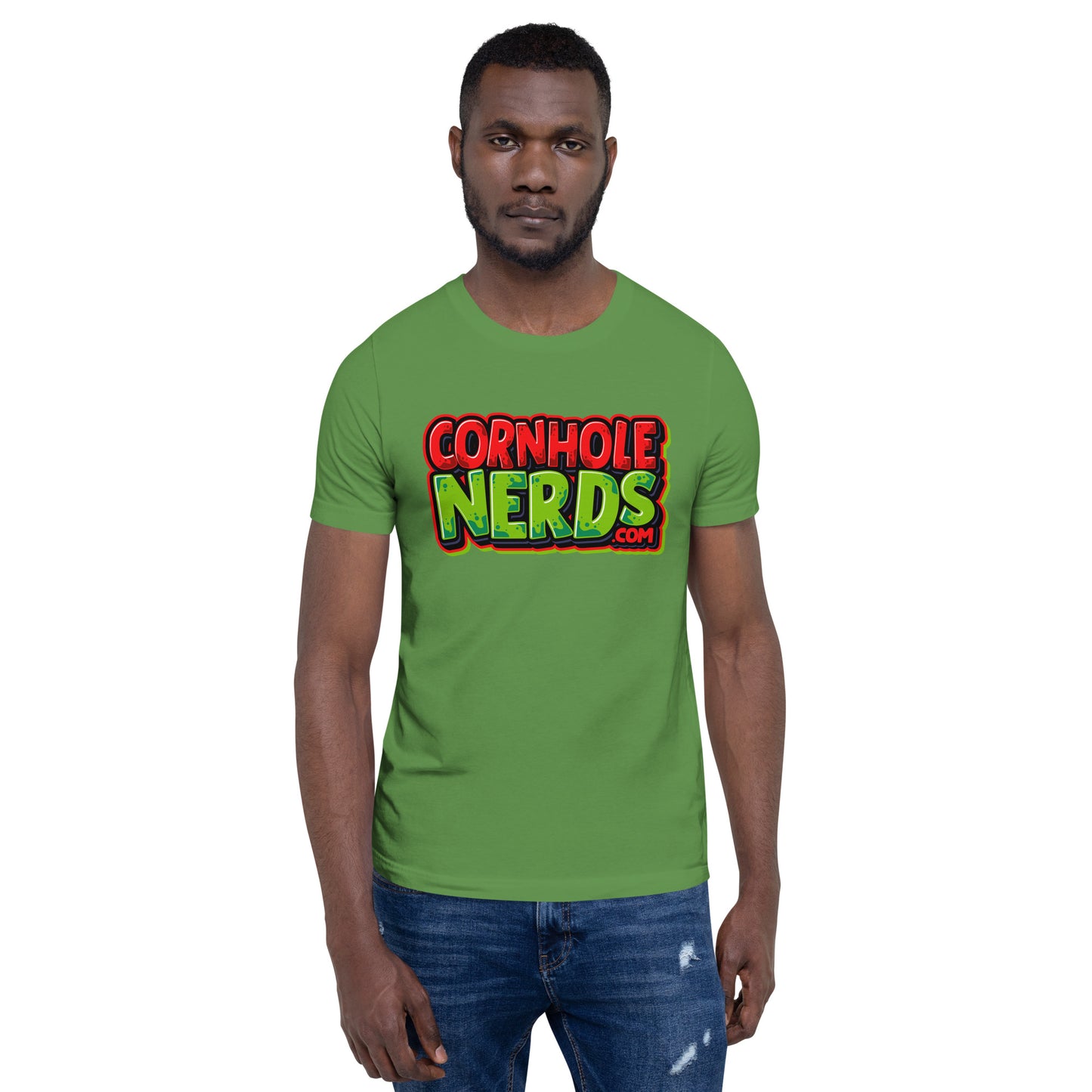 Cornhole Nerds red/green logo Unisex t-shirt