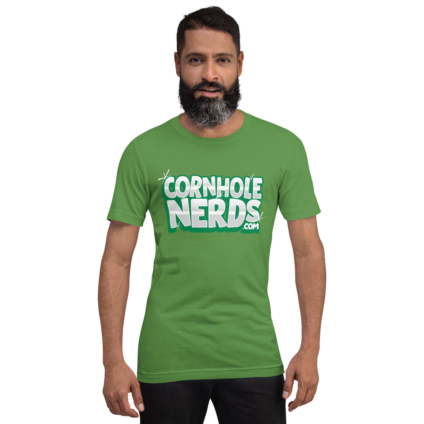 Cornhole Nerds green bling logo Unisex t-shirt