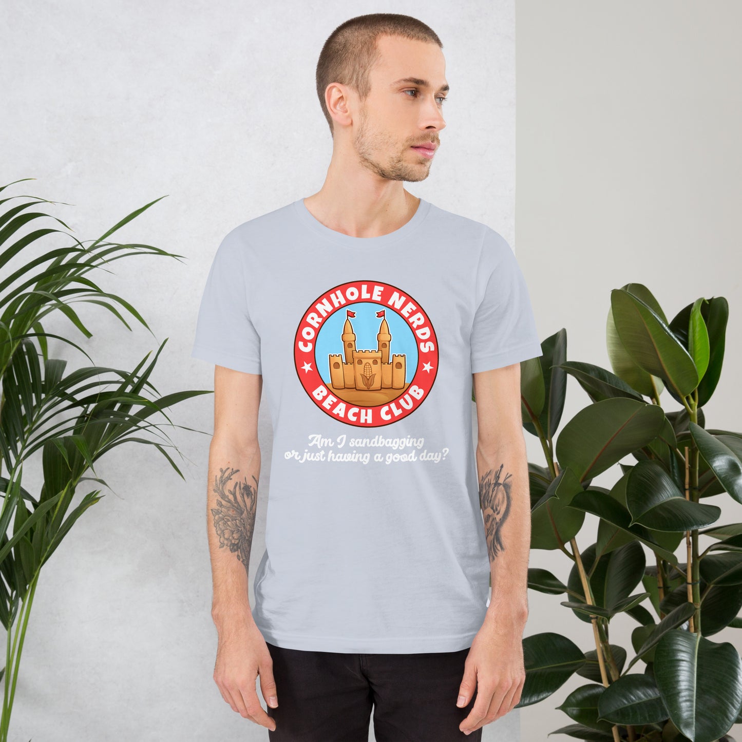 Am I having a good day Cornhole Nerds Beach Club Unisex t-shirt