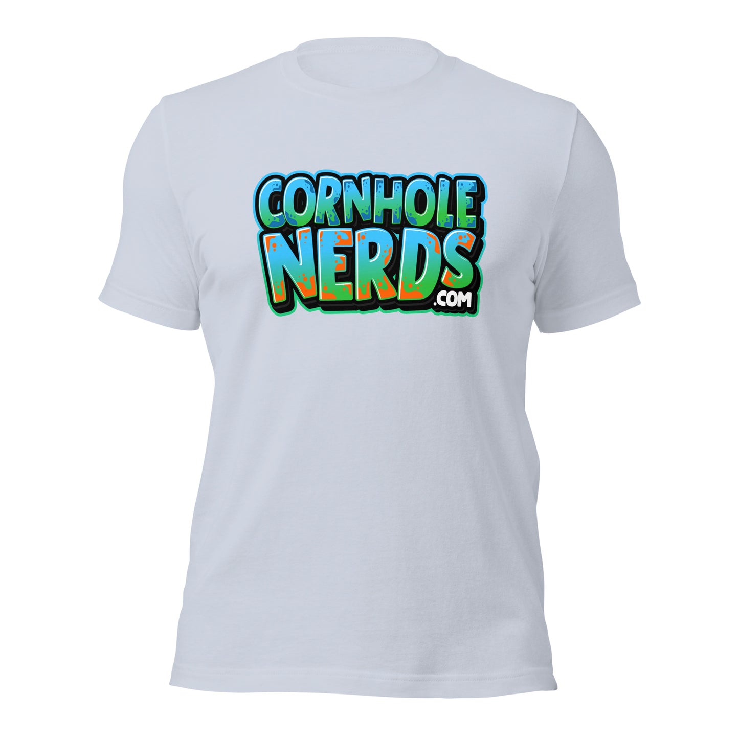 Cornhole Nerds green/blue/orange logo Unisex t-shirt