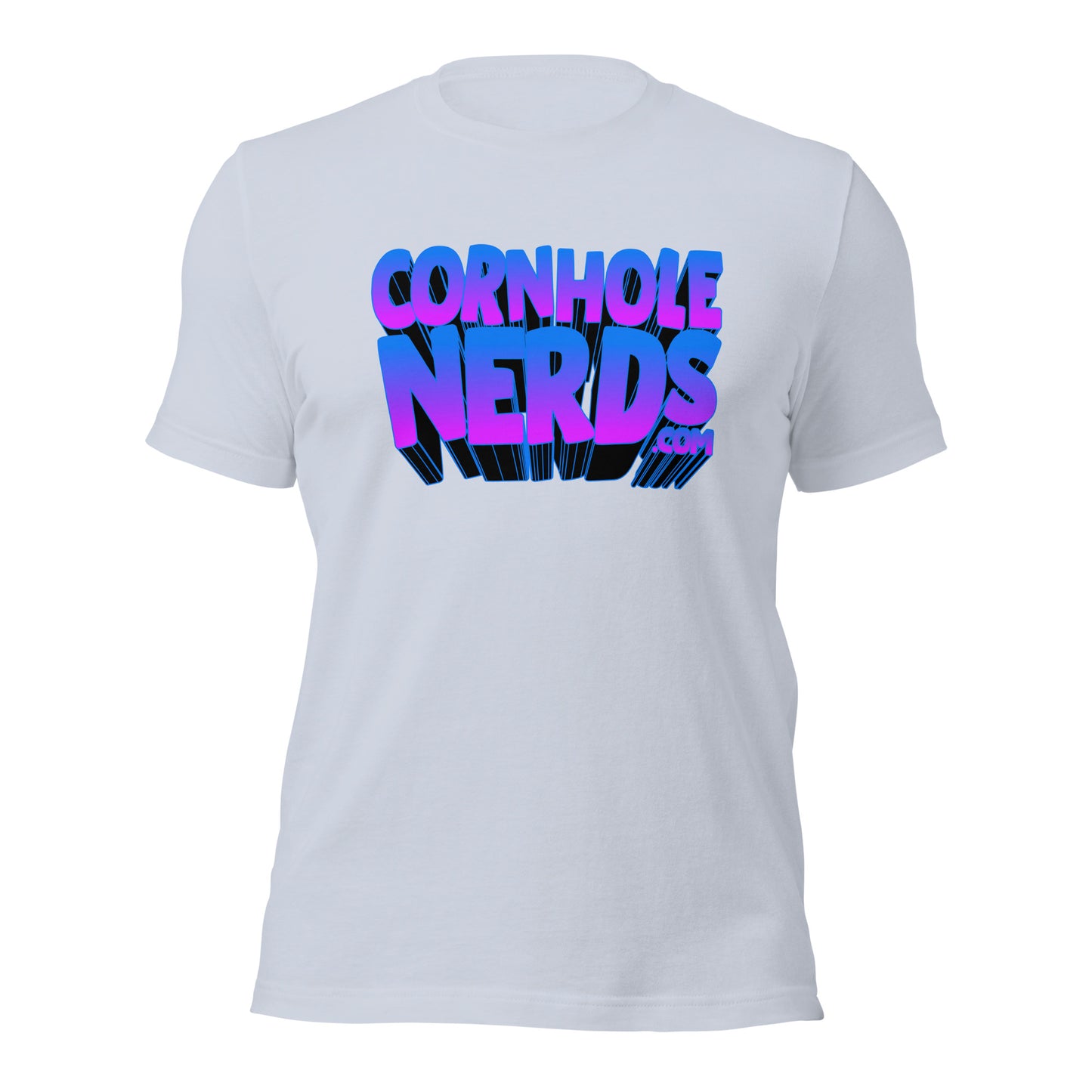 Cornhole Nerds 3D purple/blue logo Unisex t-shirt