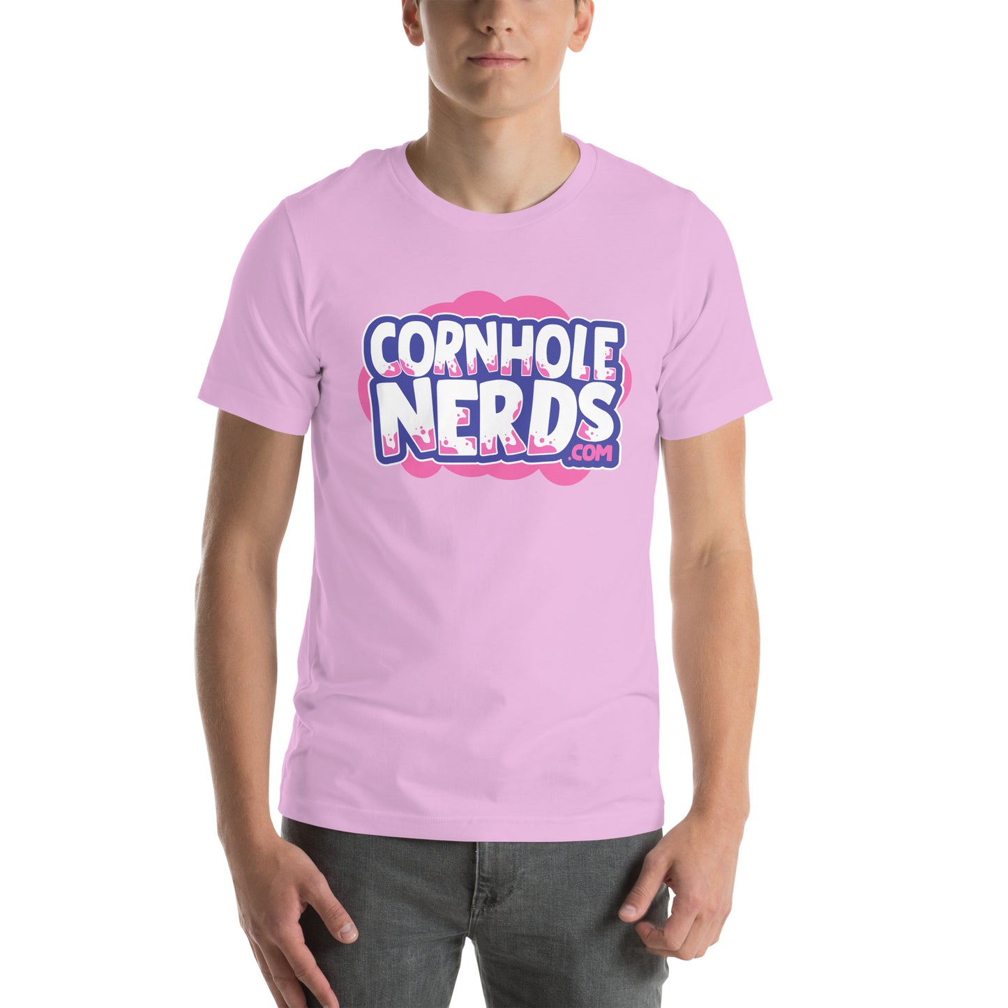 Cornhole Nerds chewed bubble gum splat logo Unisex t-shirt