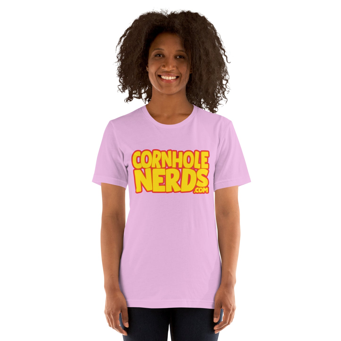 Cornhole Nerds yellow logo Unisex t-shirt