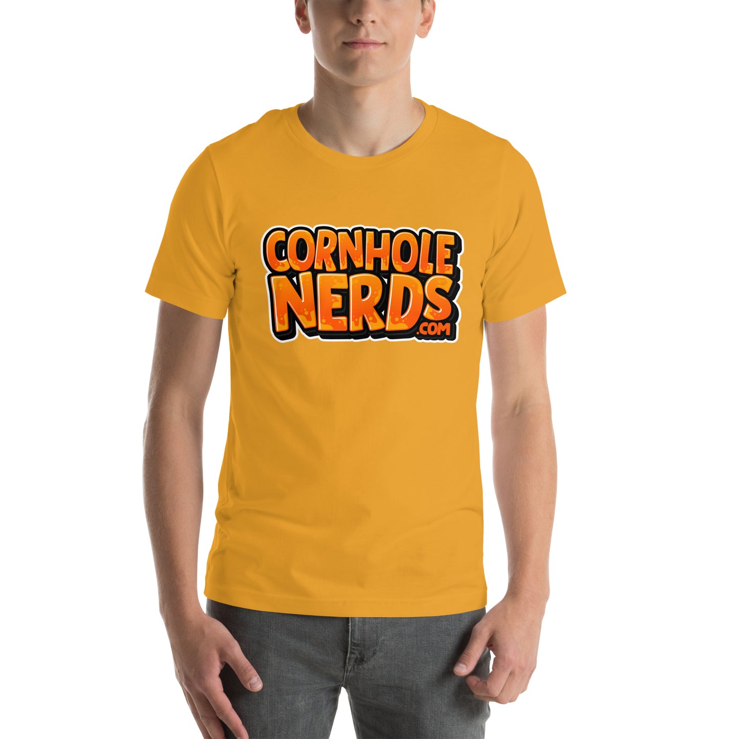 Cornhole Nerds orange logo Unisex t-shirt