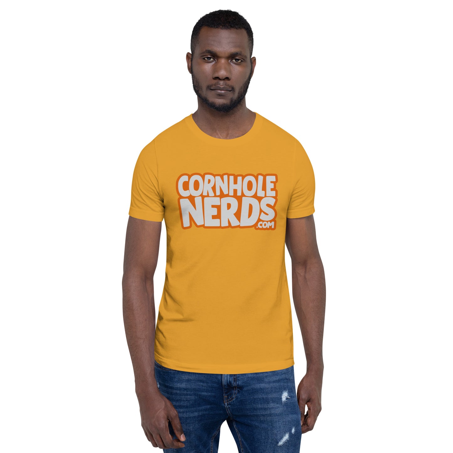 Cornhole Nerds ain't nobody leave here without singing the blues logo Unisex t-shirt