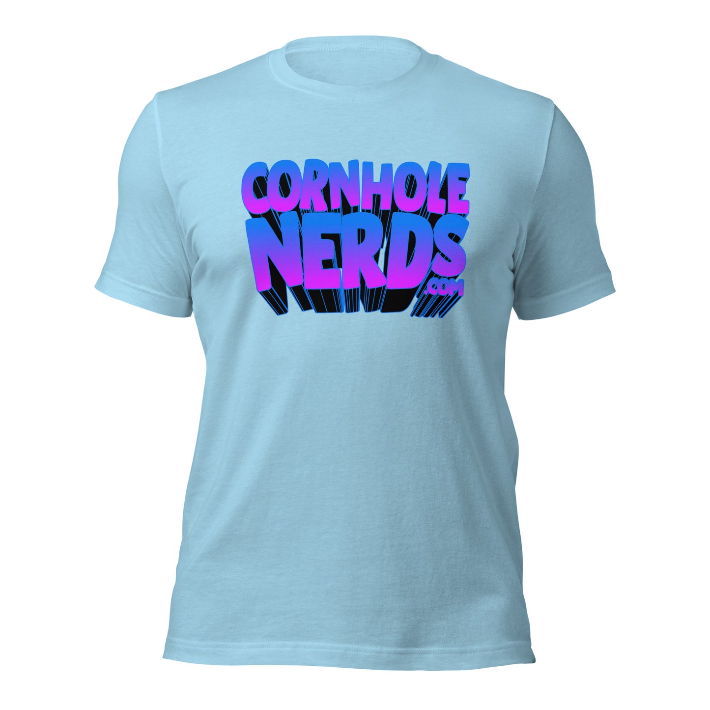 Cornhole Nerds 3D purple/blue logo Unisex t-shirt