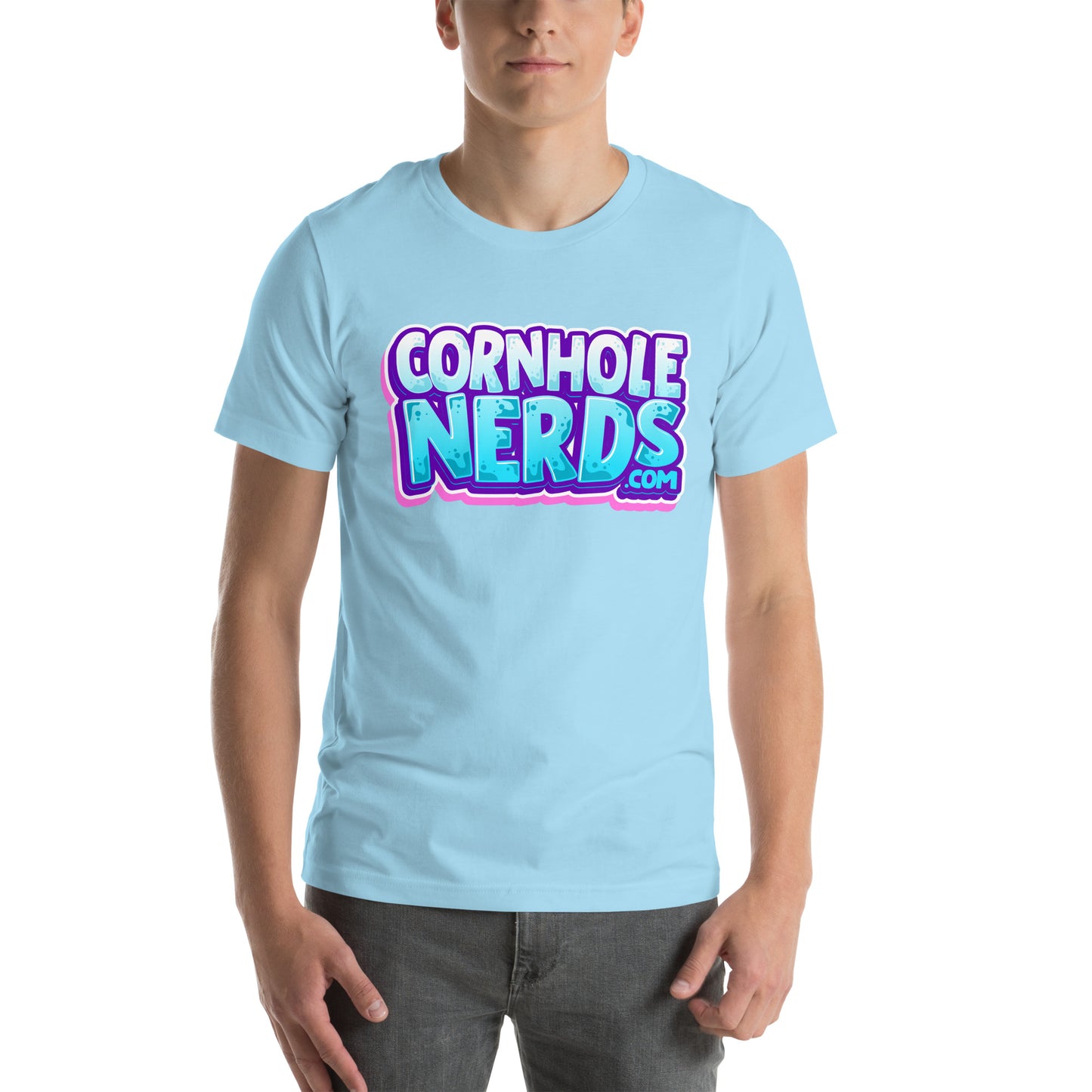 Cornhole Nerds icy pink logo Unisex t-shirt